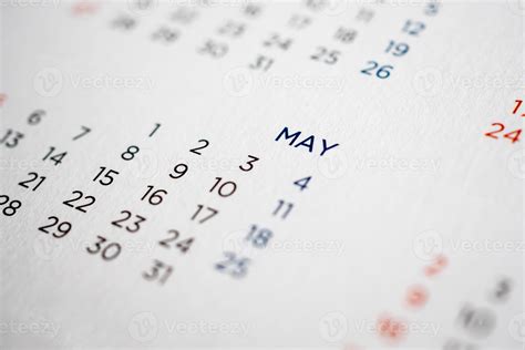 May calendar page with months and dates 12202792 Stock Photo at Vecteezy