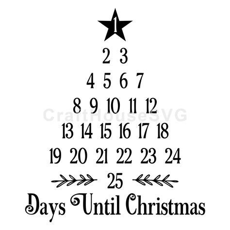 Days Until Christmas Calendar Christmas Countdown SVG | Days Till