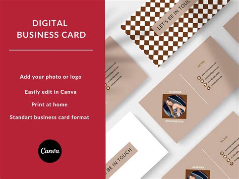 Nude Digital Business Cards Template Boho Business Card Etsy