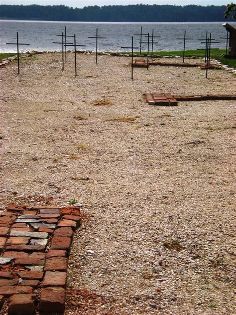 Graves at Jamestown, beneath the foundations of one of the later ...