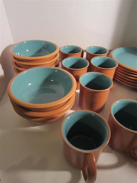 Crown Corning Japan Corsona Aqua Terra Cotta Dinnerware Great W Pyrex