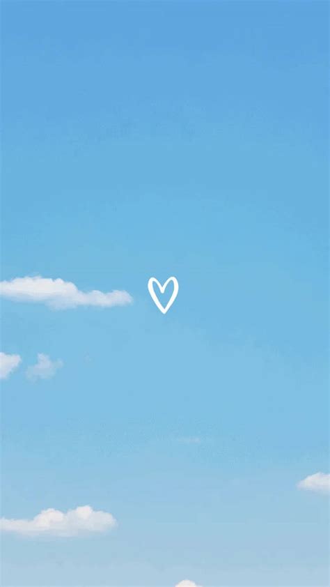 Download Aesthetic Sky Blue Heart Wallpaper | Wallpapers.com