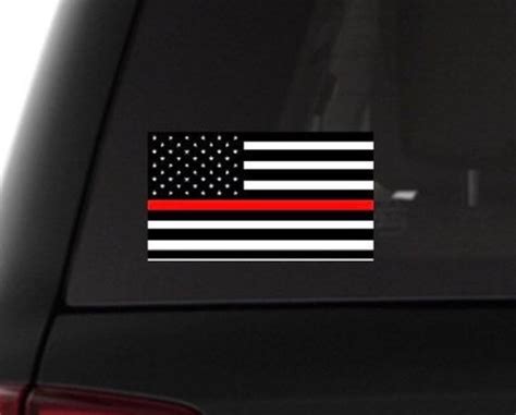 Thin Red Line Flag Thin Red Line Decal Vinyl Car Decal Etsy