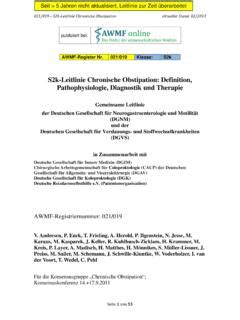 S K Leitlinie Chronische Obstipation Definition S K Leitlinie