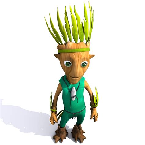 Cartoon Character Set Tree People D Model Cgtrader