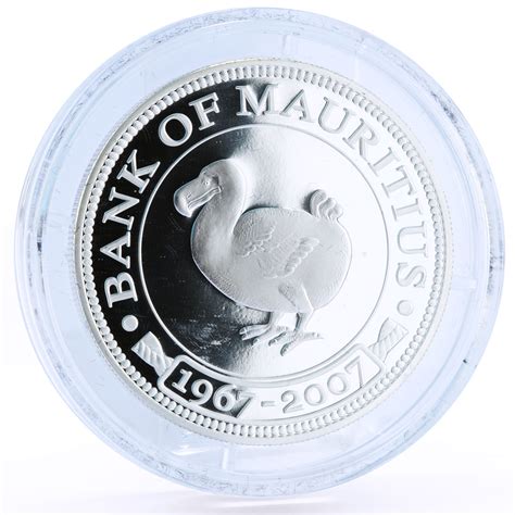 Mauritius Rupees Years Of National Bank Dodo Bird Proof Silver