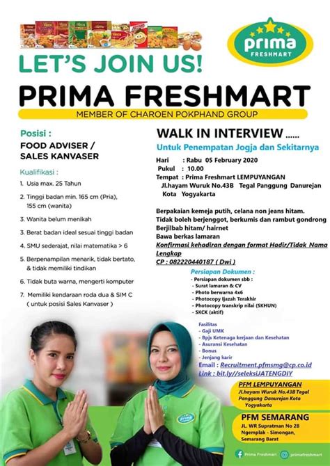 Lowongan Kerja Pt Primafood International Prima Freshmart