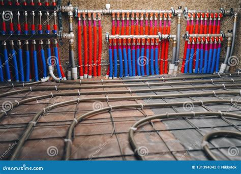 Pipes Collector of Underfloor Heating System Stock Photo - Image of ...