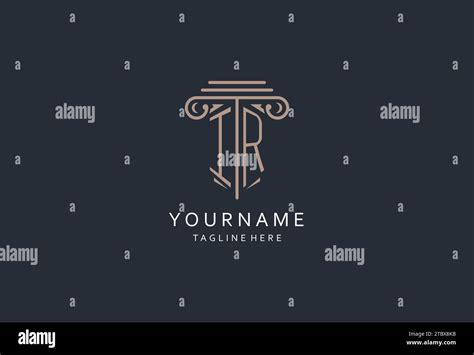 Ir Monogram Logo With Pillar Shape Icon Luxury And Elegant Design Logo