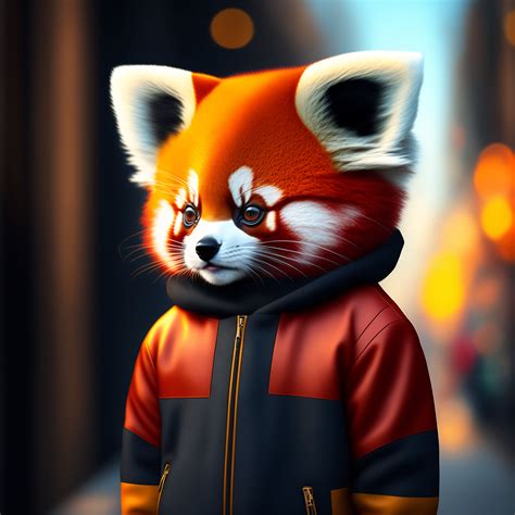 Lexica Cute Small Humanoid Cat Red Panda Wearing Urban Street Clothes