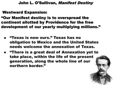 Ppt John L Osullivan Manifest Destiny Powerpoint Presentation Free Download Id2941646