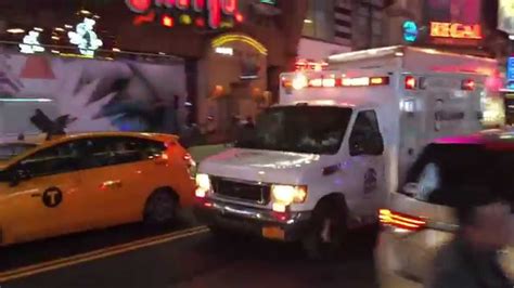 NYU LANGONE MEDICAL CENTER EMS AMBULANCE RESPONDING ON W 42ND ST IN