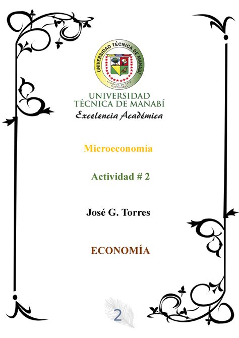 Ensayo DE Oferta Y Demanda Tarea 2 Microeconomía Actividad 2 José G