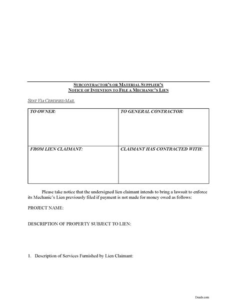 New Hampshire Notice Of Intention To File A Mechanics Lien Forms