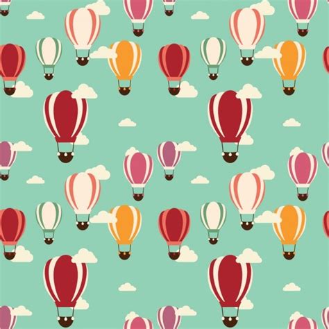 Free Vector Coloured Hot Air Balloons Pattern
