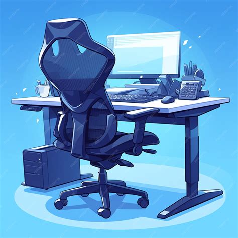 Premium Vector Ergonomic Office Chair And Desk Setup