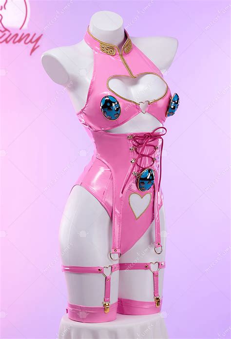 Women Giovanna Derivative Sexy Lingerie Costume Heart Cutout Halter Bodysuit JOJO Cosplay