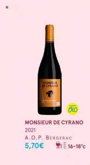 Promo Monsieur De Cyrano A O P Bergerac Chez Monoprix Icatalogue Fr