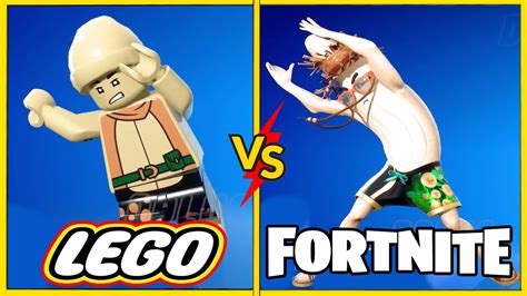 LEGO Skin VS Default Skin Unpeely With All Emotes And Dances Ever Made