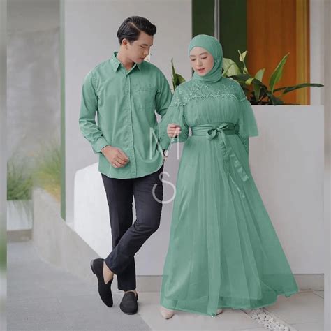 Jual Gamis Couple Pasangan Sarimbit Muslim Gamis Kondangn Terbaru