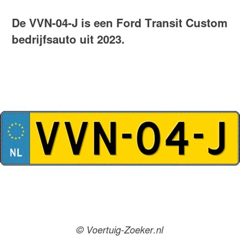 Kenteken Vvn J Ford Transit Custom Bedrijfswagen Vvn J