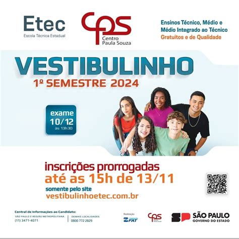 VESTIBULINHO 1º SEMESTRE DE 2024 Etec Pedro Badran Entre na diversão