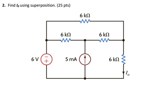 Solved Find I0 Using Superposition 25pts Chegg