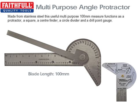 Faithfull Multi Purpose Angle Protractor Mm Your Online Store