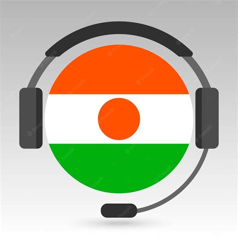 Premium Vector | Niger flag with headphones support sign vector