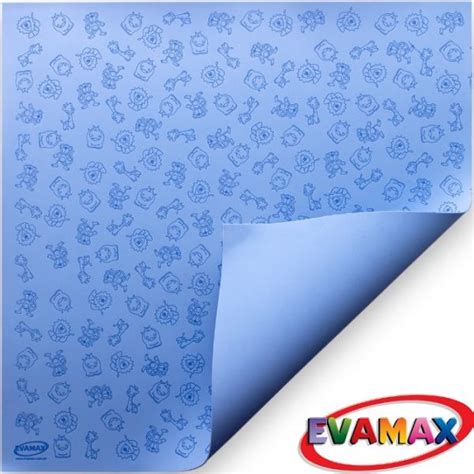 Placa De EVA Evamax Estampado 40cm X 47cm Bichinho Azul EVP04165