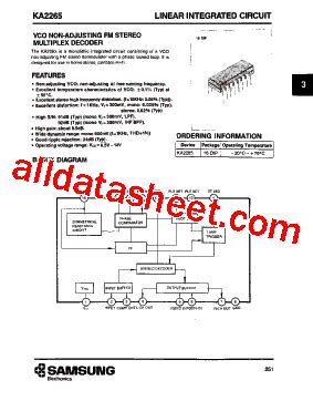 KA2265 Datasheet PDF Samsung Semiconductor