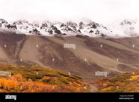 White Out Conditions Occur Above Treeline Remote Alaska Stock Photo Alamy