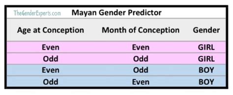 Mayan Calendar Gender Predictor 2022 The Gender Experts