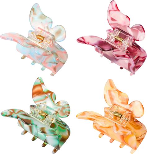 Pcs Pinces Cheveux Papillon Color Es Clips Griffe Antid Rapants