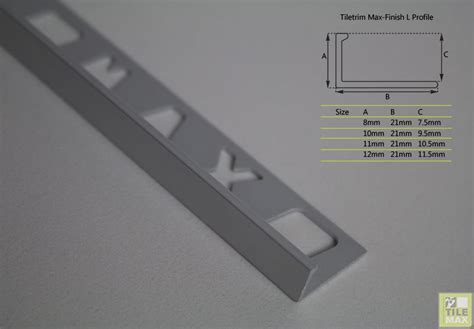 Tiletrim Max-Finish L Profile 11mm Alum Matt | Tilemax