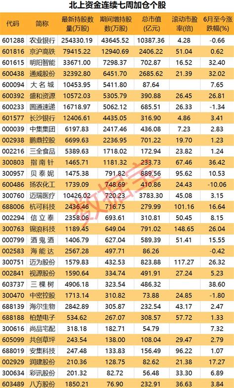 北向资金大调仓6月净买入额创今年单月新高两类股最受青睐资源股惨遭持续抛售连续加仓股来了 净流入 预期 销售数据