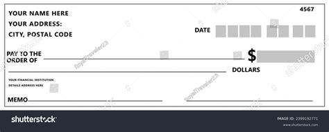 Blank Bank Cheque Template Design Bank Stock Vector (Royalty Free ...