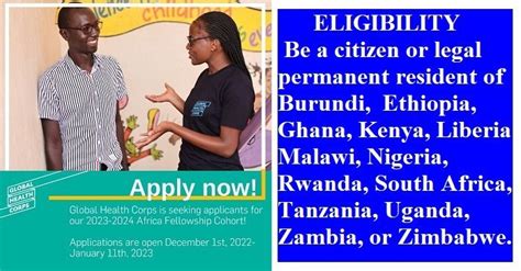 Global Health Corps Africa Fellowship 2023 2024 Jobs Internships