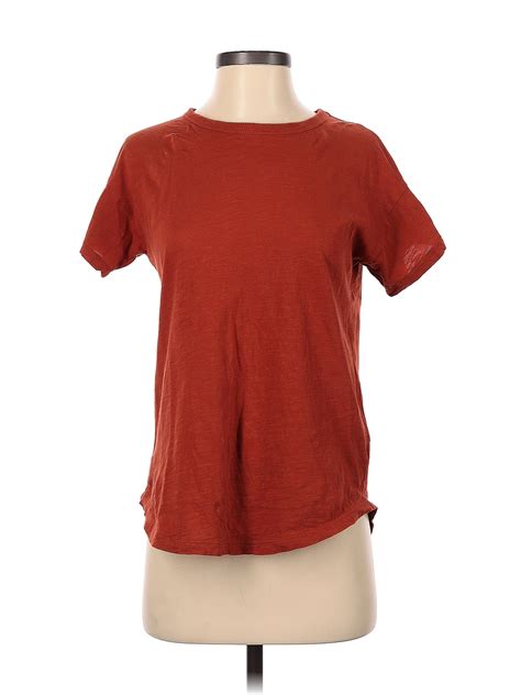 Madewell 100 Cotton Red Short Sleeve T Shirt Size S 53 Off Thredup