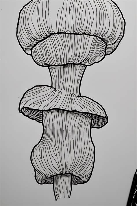 Mushroom Outline Drawing · Creative Fabrica