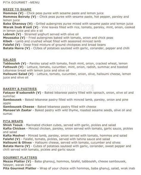 Pita Gourmet Menu, Menu for Pita Gourmet, Fitzrovia, London - Zomato UK