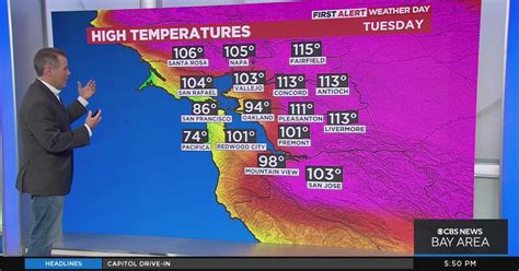 First Alert Weather forecast for Monday evening - CBS San Francisco