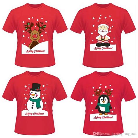 Compre Navidad Camisetas Cortas Divertidas Santa Claus Elk Ping Ino