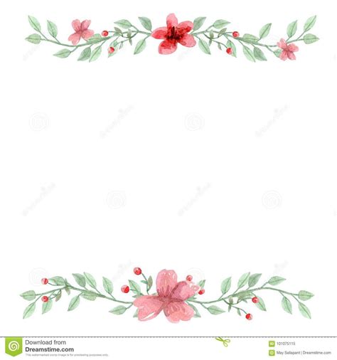 Fondo De La Flor De La Acuarela Marco Floral Stock De Ilustración Ilustración De Guirnalda