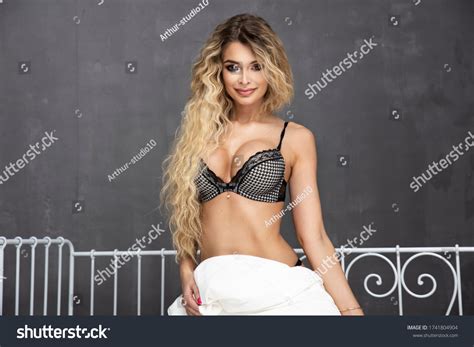 Sensual Blonde Woman Sexy Lingerie Long Stock Photo Shutterstock
