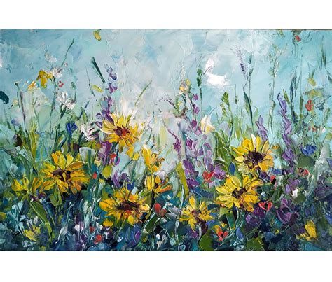 Meadow Painting Original Artwork Meadow Wall Art Original | Etsy