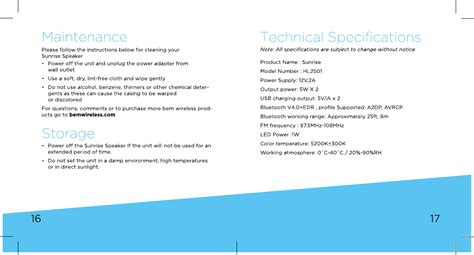 E Core Technology HL2501 Sunrise Speaker User Manual