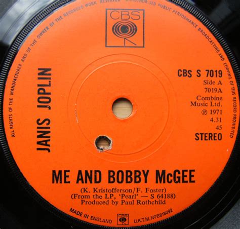 Janis Joplin – Me And Bobby McGee (1971, Vinyl) - Discogs