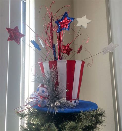 Patriotic Christmas Tree Topper Patriotic Top Hat Tree | Etsy ...