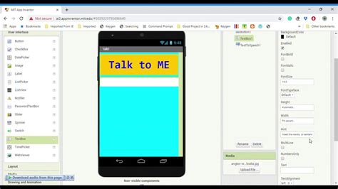 MIT App Inventor Text To Speech Unit 2 YouTube